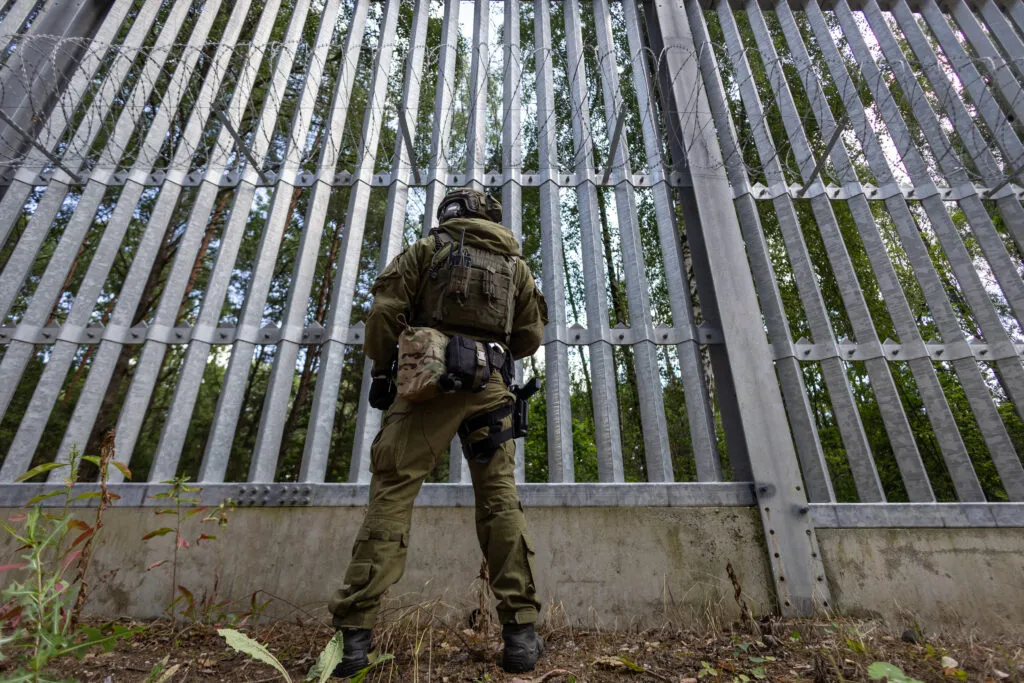 Polish border guard at the Polish-Belarusian border, July 21, 2025
