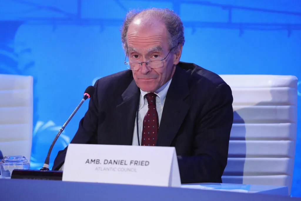 Daniel Fried speaking at a public event in 2017