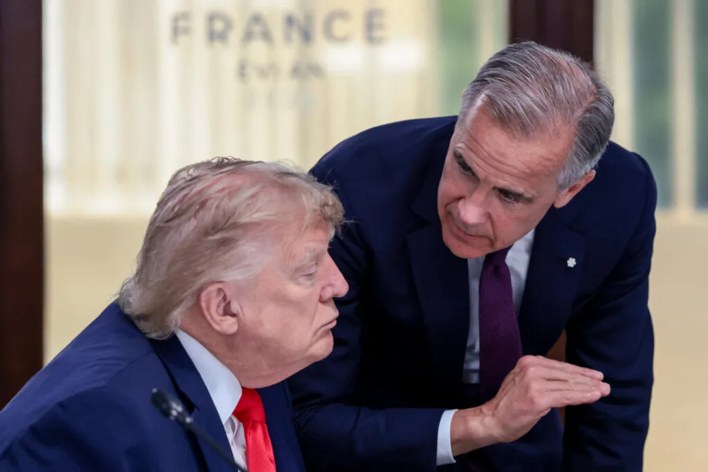 Photo of U.S. President Donald Trump and Canada’s PM Mark Carney at a G7 summit